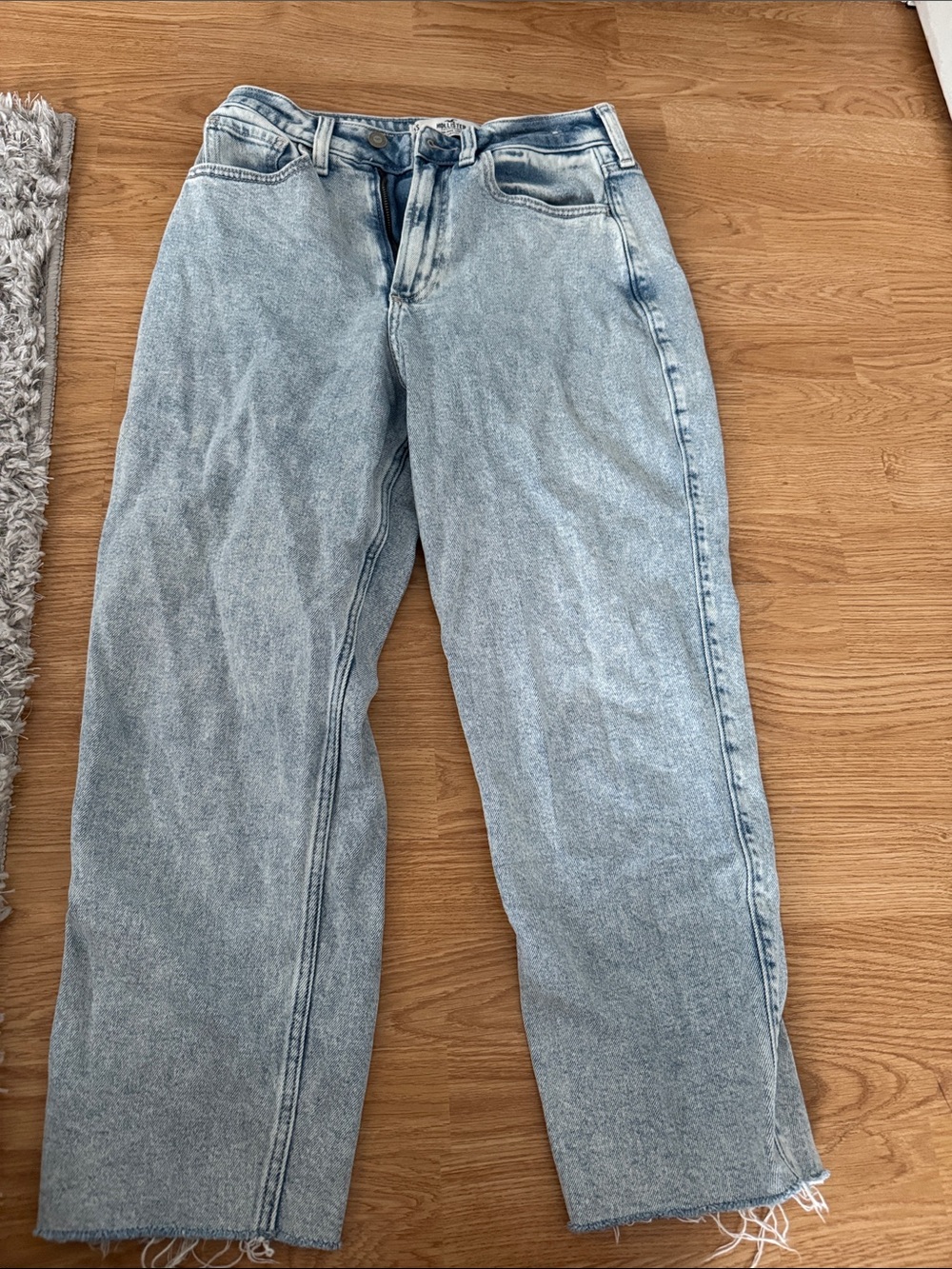 Hollister Light Wash Blue Wide Leg Jeans